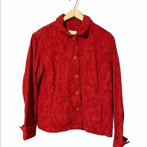Adorable cold water creek deep red jacket!